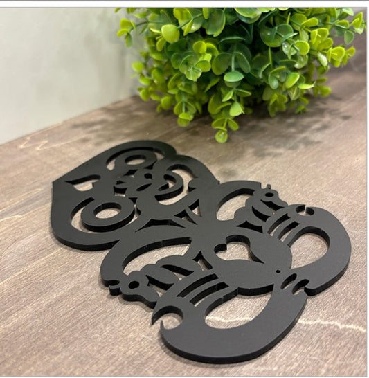 Black Acrylic Tiki Design - Wall Art