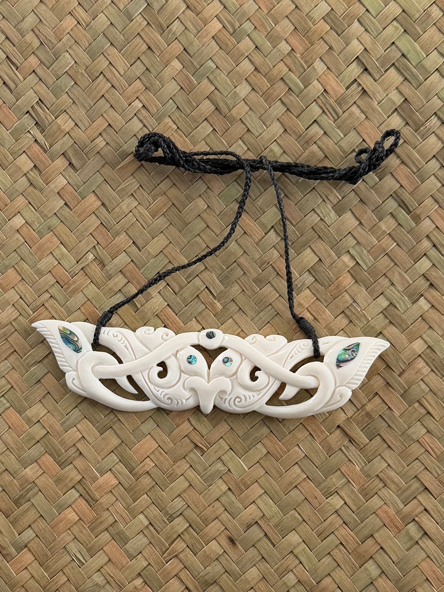 Tiki face Bone Breastplate Pendant - Bone Carving