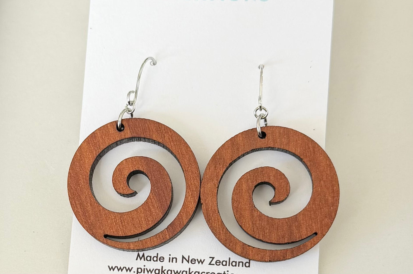 Maori Design wooden koru - Earrings