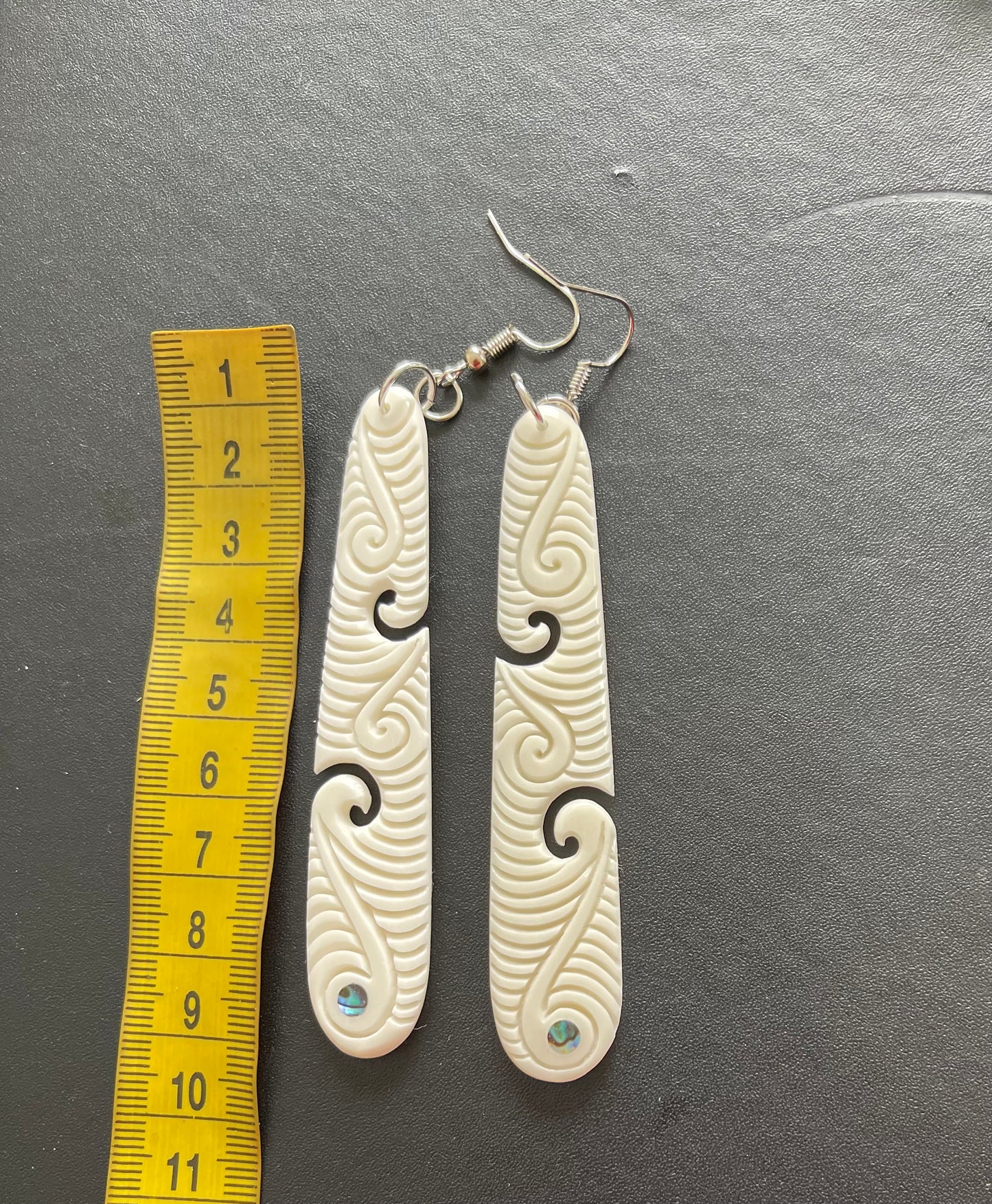 Koru Drop - Bone Earrings