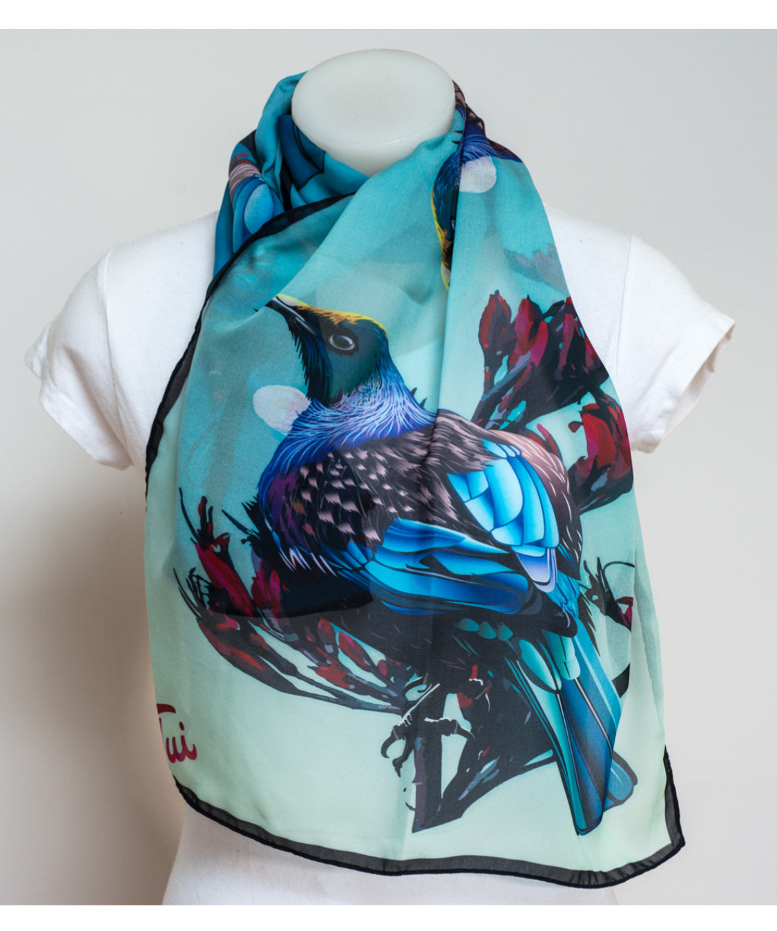 Maori Design Scarve Blue Tui