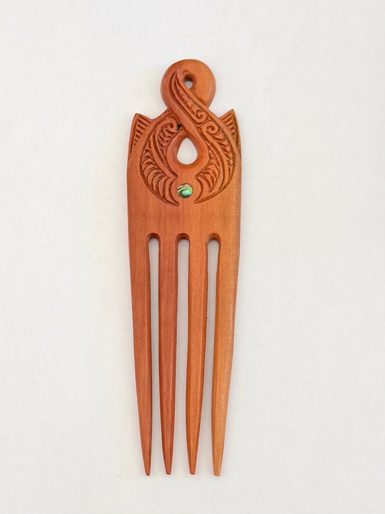 Wooden Twist 4 Prong Heru Comb