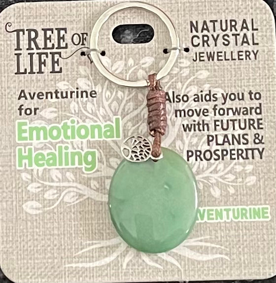 Tree Of Life - Gemstone Crystal Key Ring - Aventurine Emotional Healing