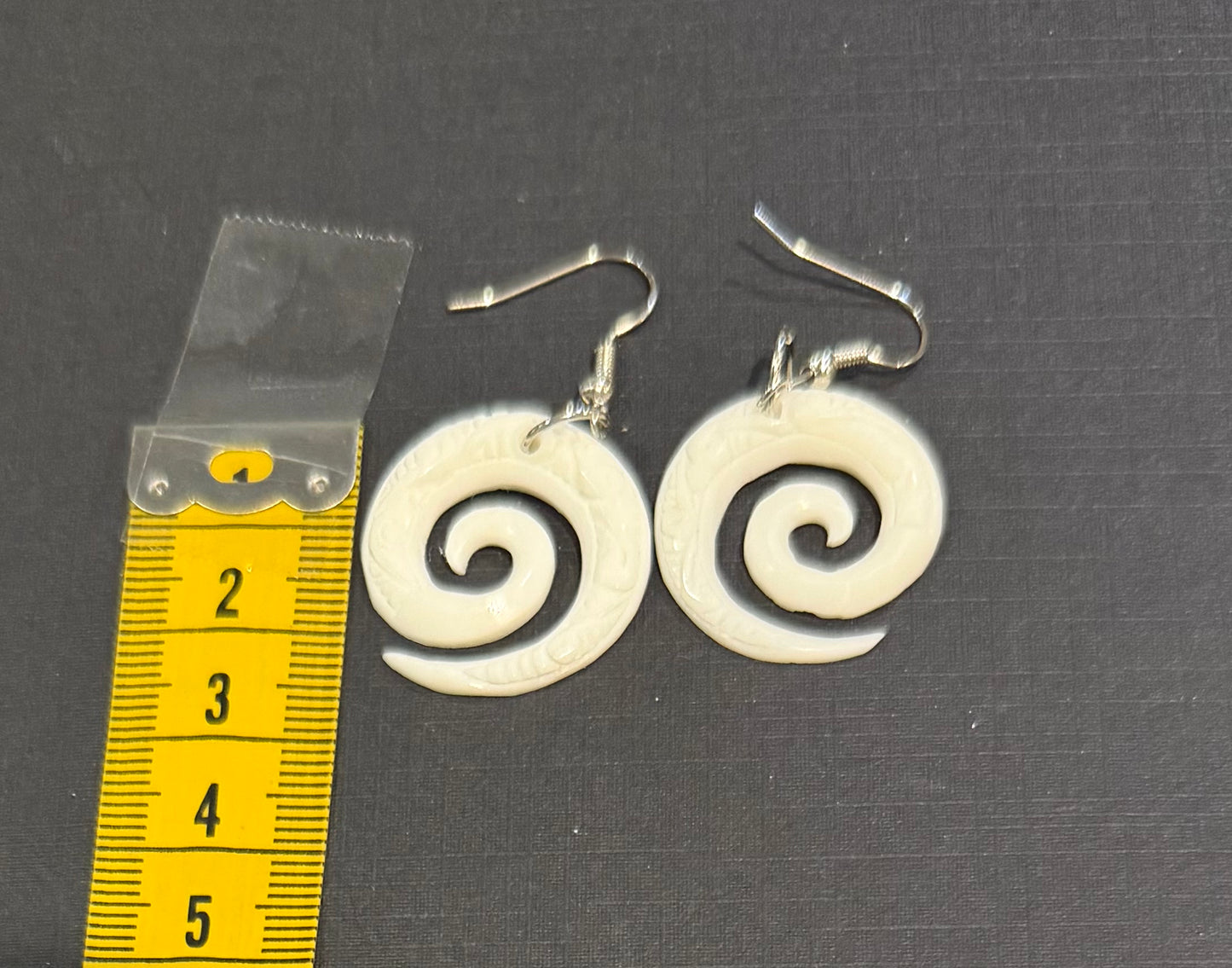 Koru - Carved Bone Earrings