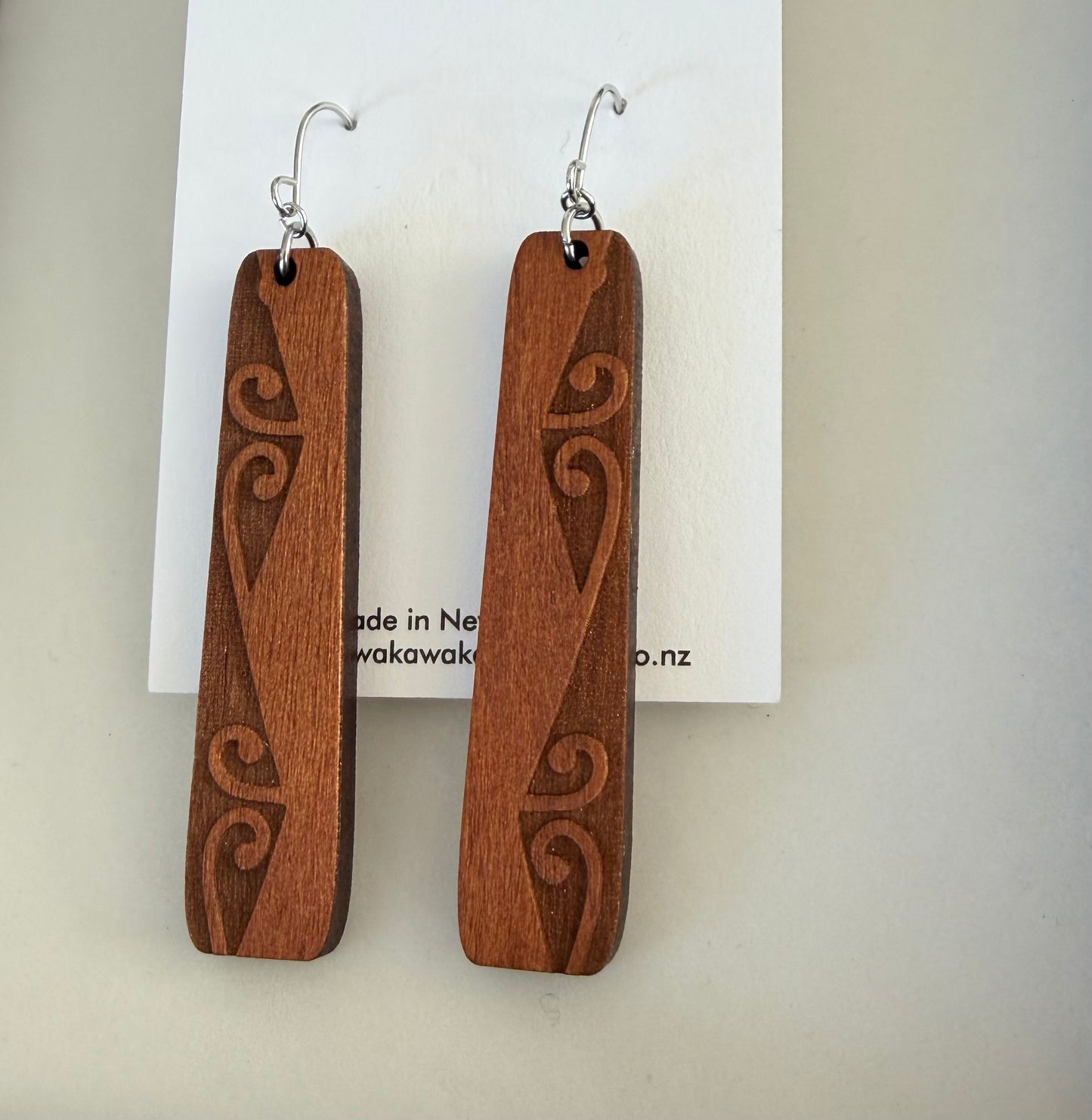 Maori Design wooden - Earrings