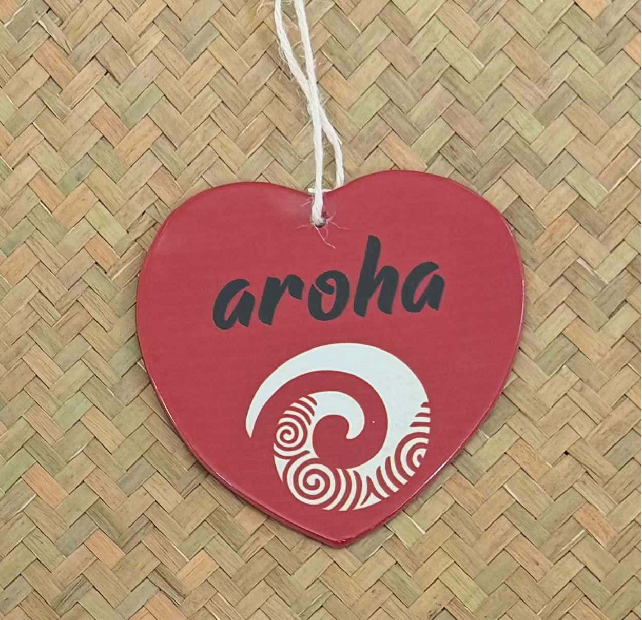 Maori glass hanging heart Aroha