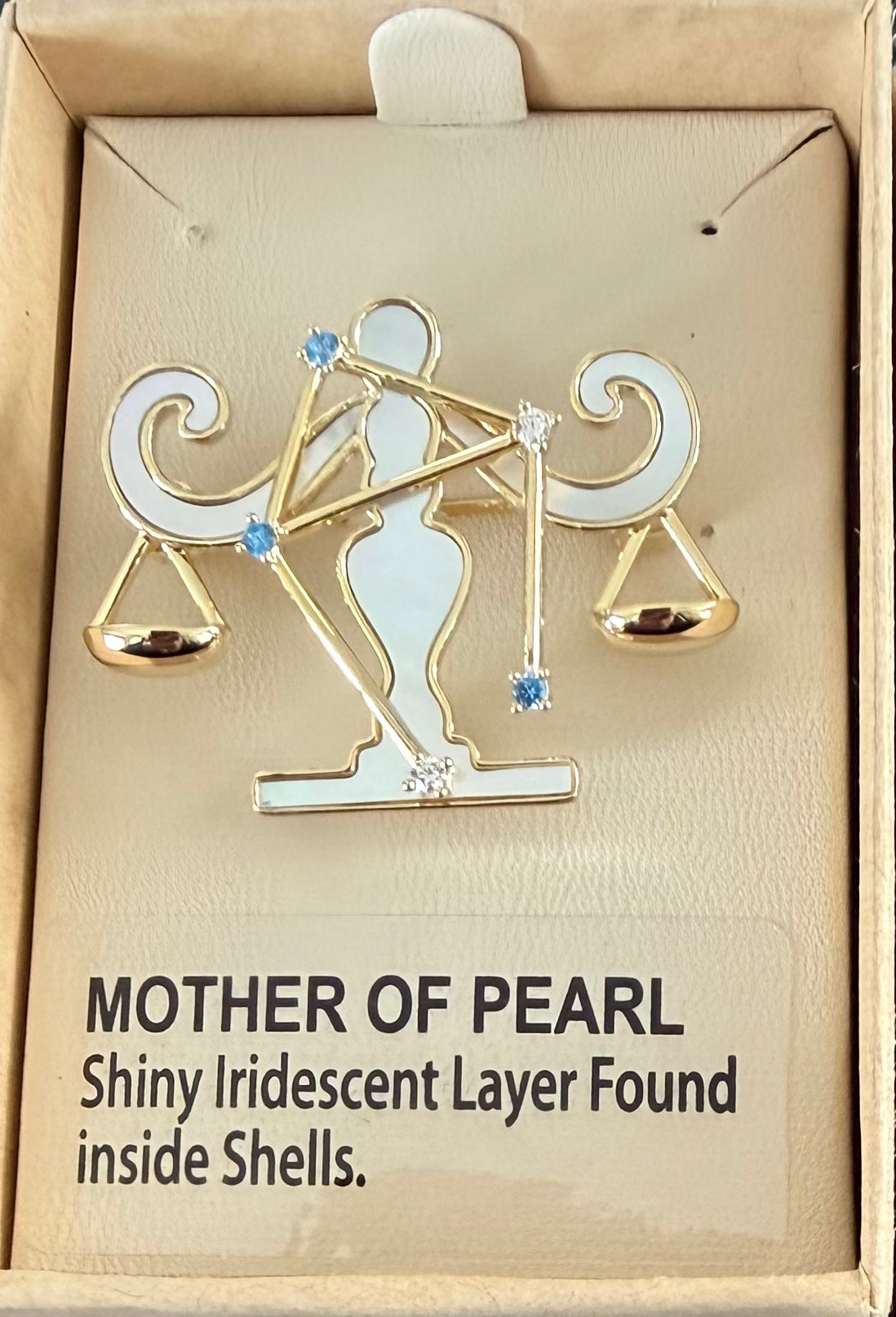 Mother of Pearl Brooch Libra