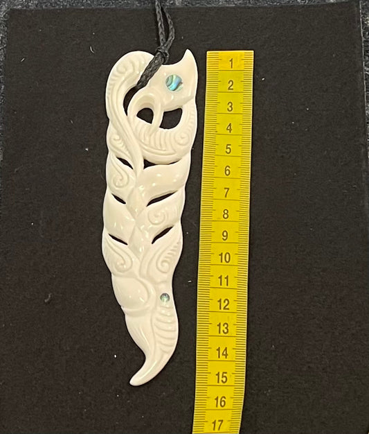 Manaia Whale Tail Pendant - Bone Carving