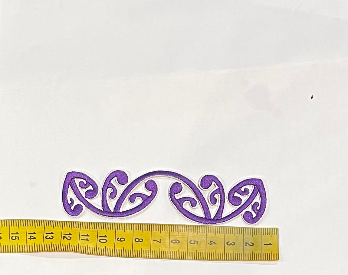 Iron on Embroidered Koru Purple