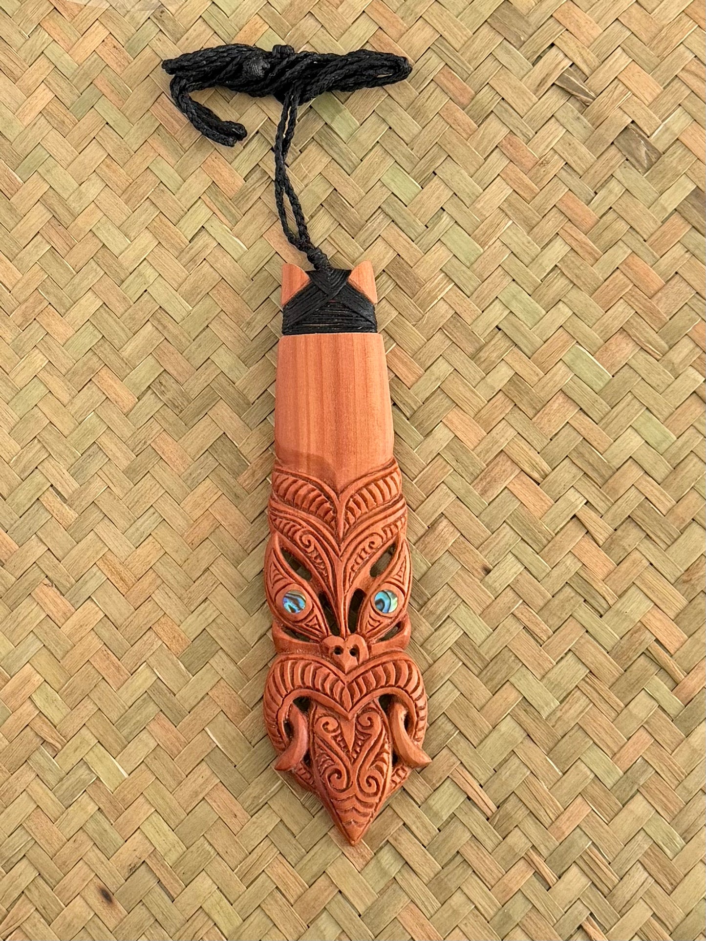 Tiki face Pendant - Wooden Carving