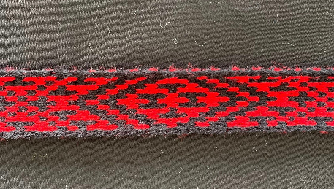 1inch Black and red- Taniko Band