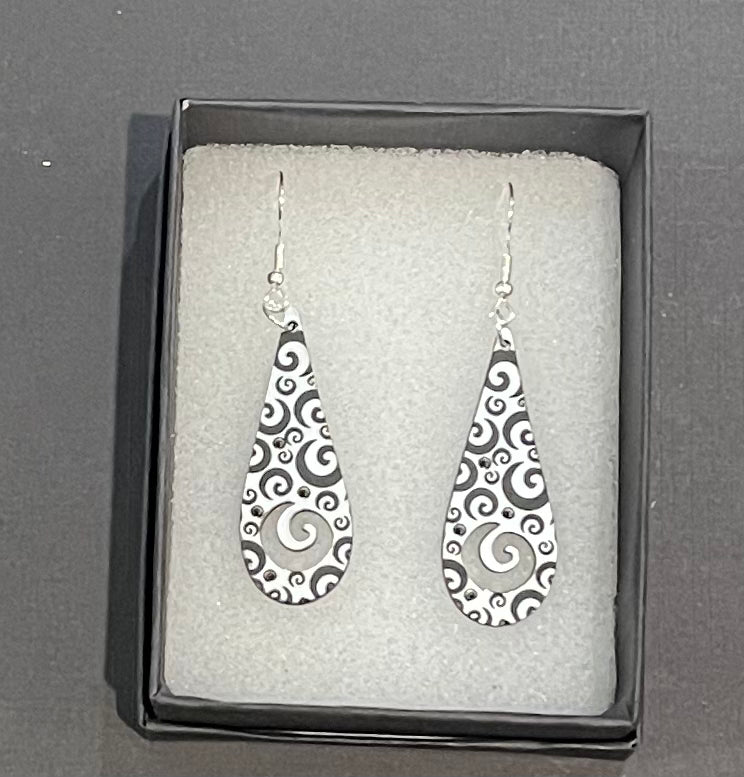 Acrylic koru drop earrings