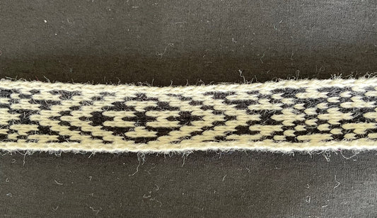 1inch Beige and Black - Taniko Band