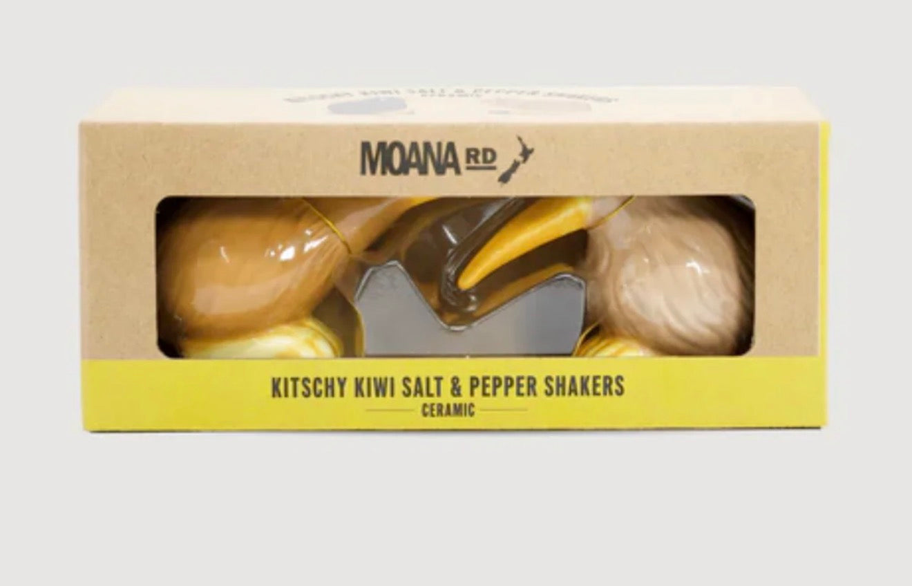 Kiwi salt and pepper shakers