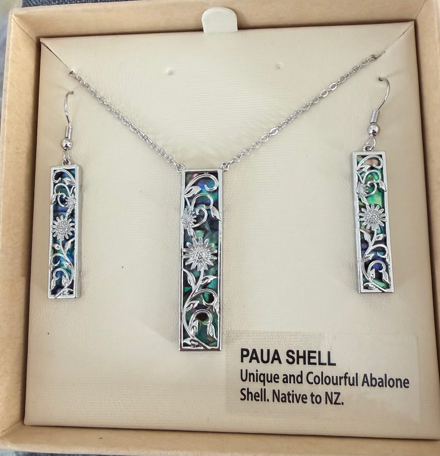 Paua Necklace and Earrings