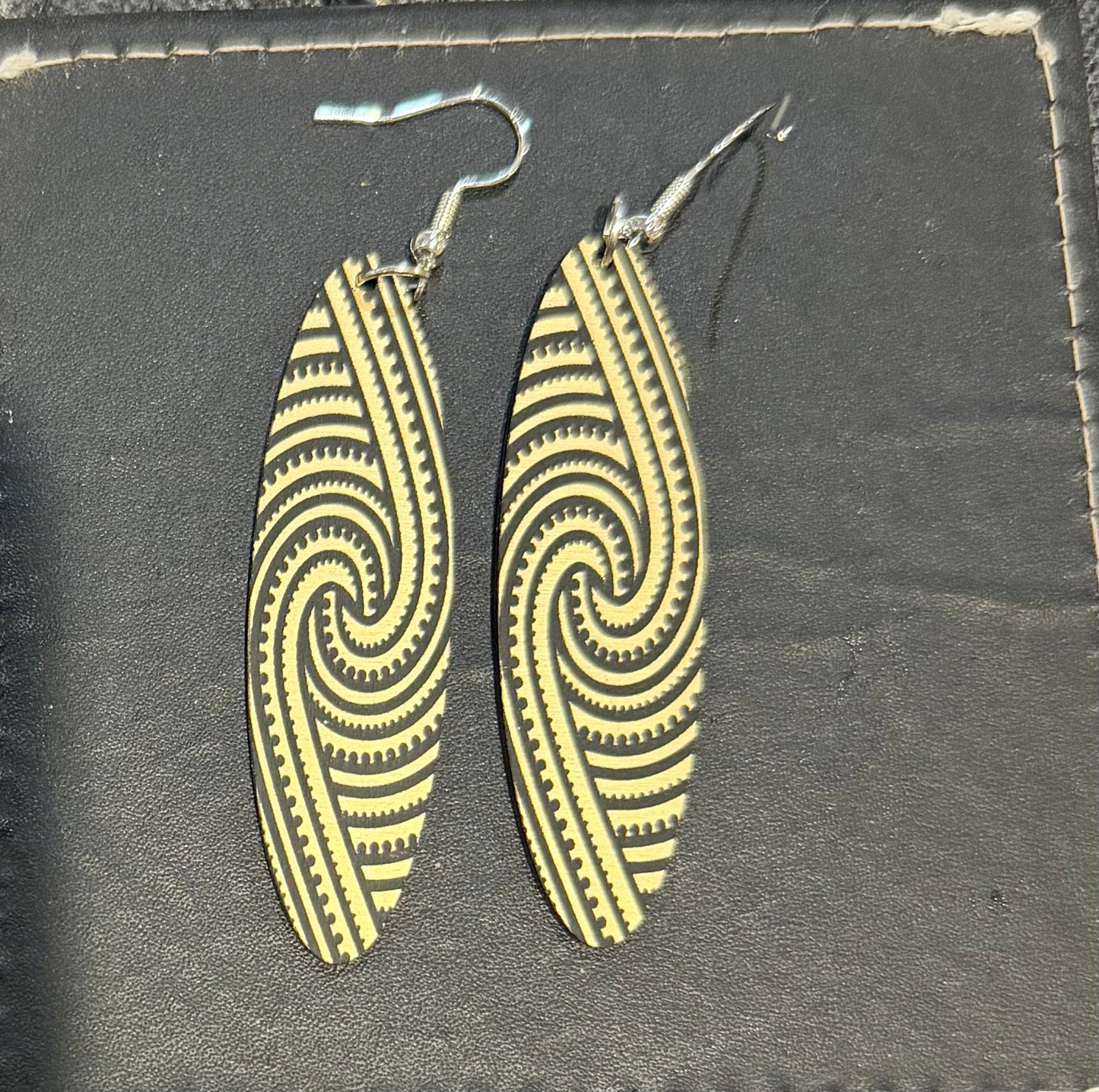Acrylic gold and black Drop Earrings