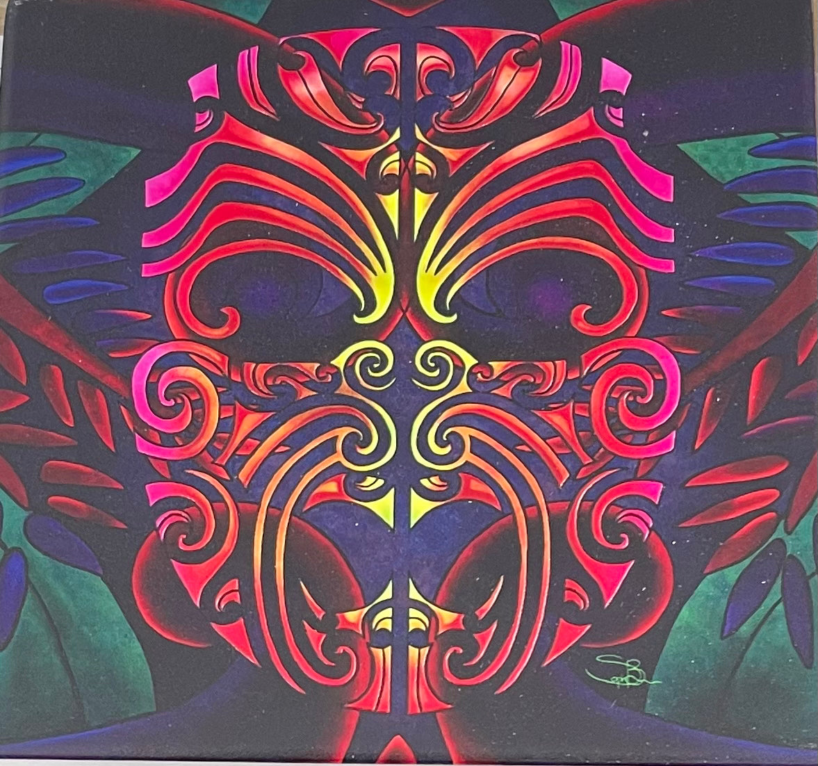 Square Face Mask - Ceramic Wall Art