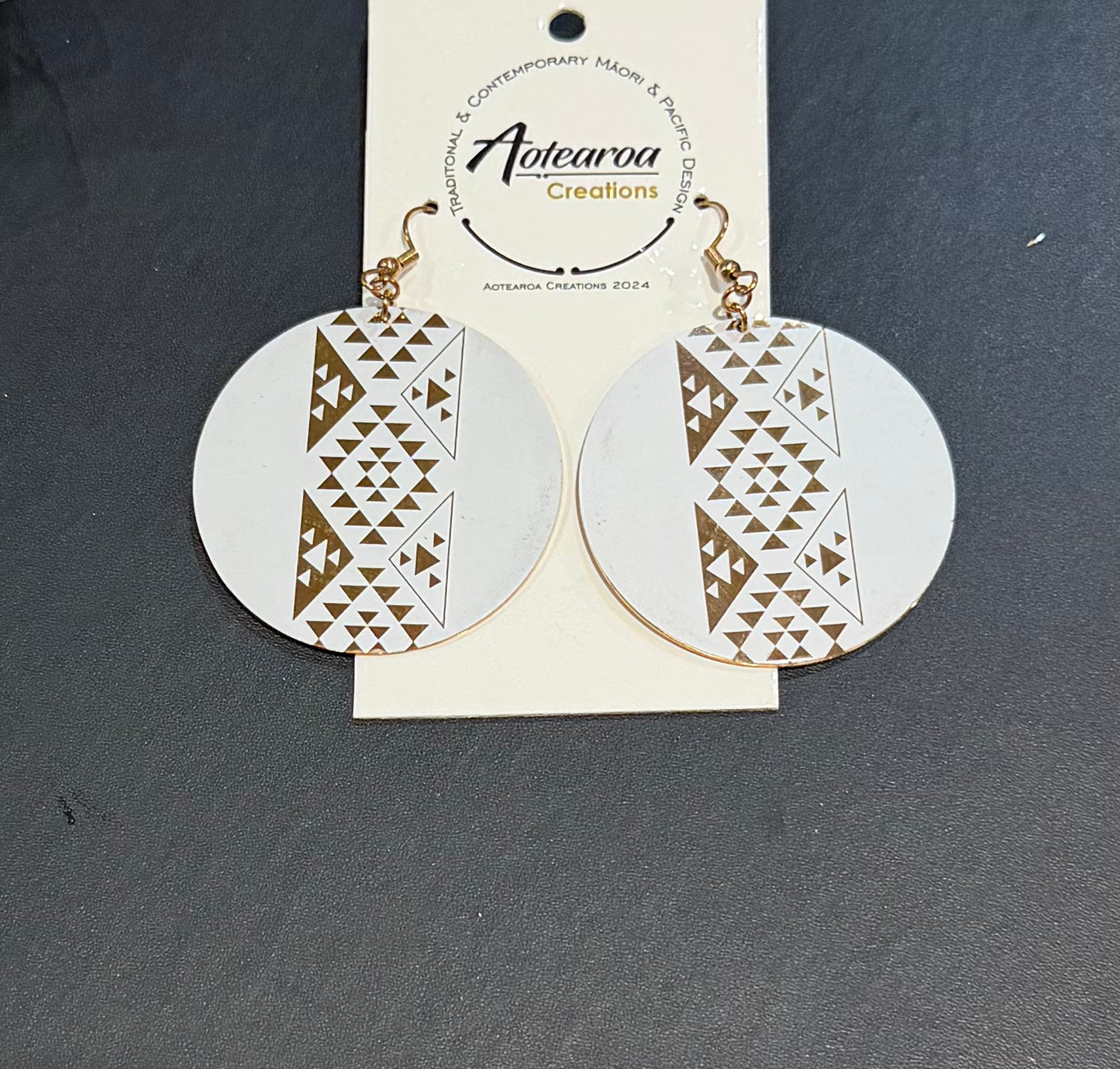Stainless Steel white and gold Earrings