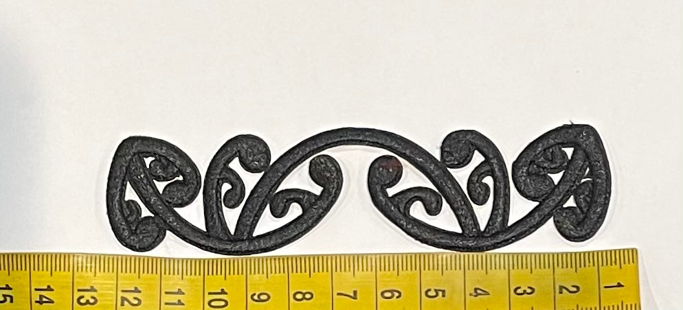 Iron on embroidered koru black