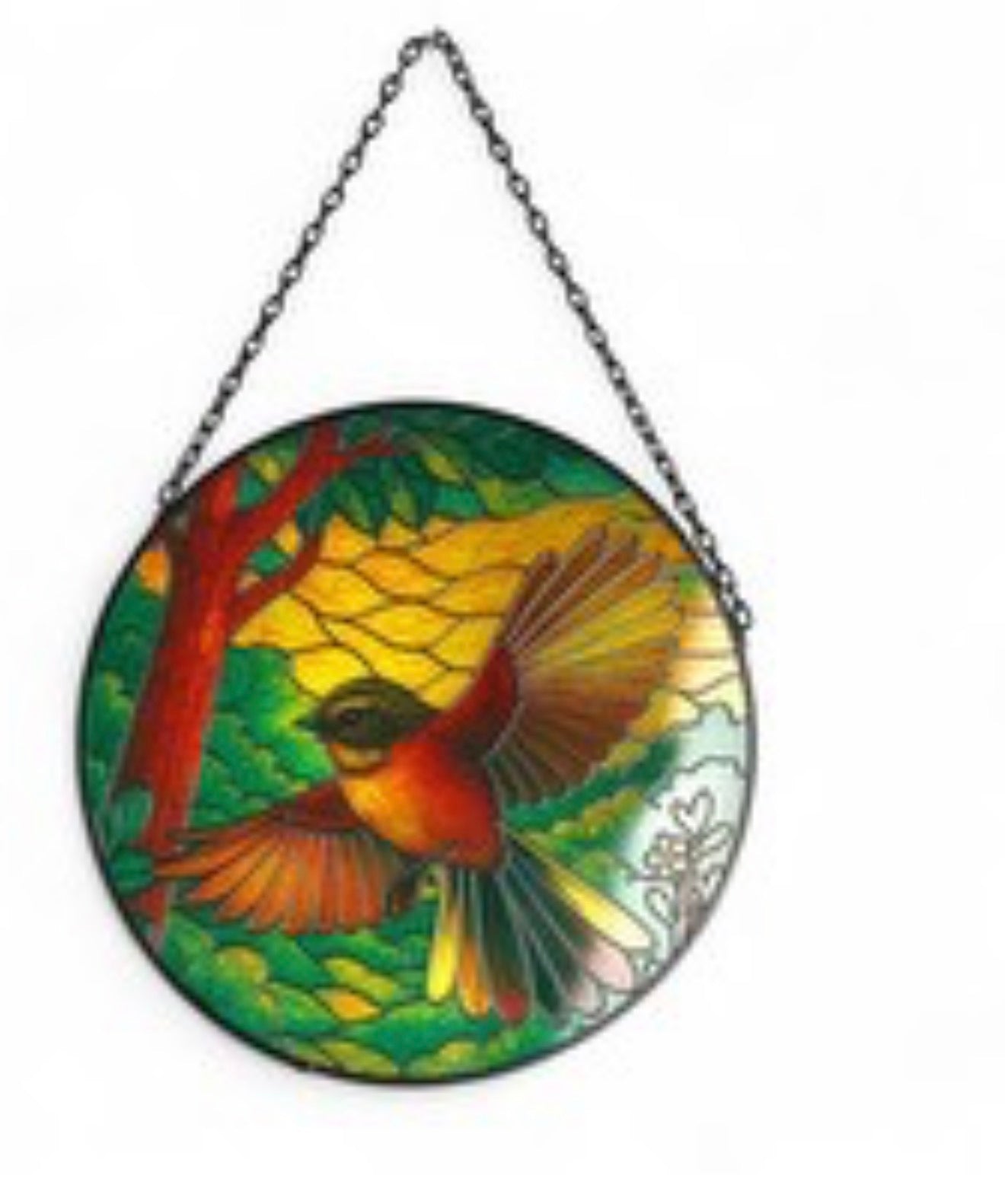 Fantail in a native forest sun catcher Hanging