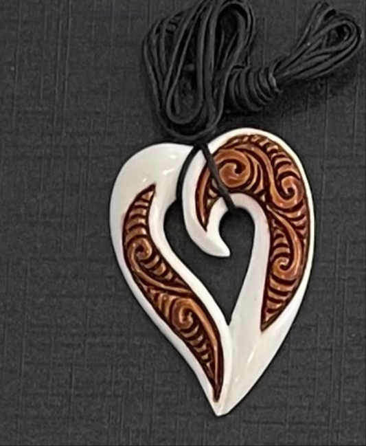 Bone Heart Necklace - Bone Carving