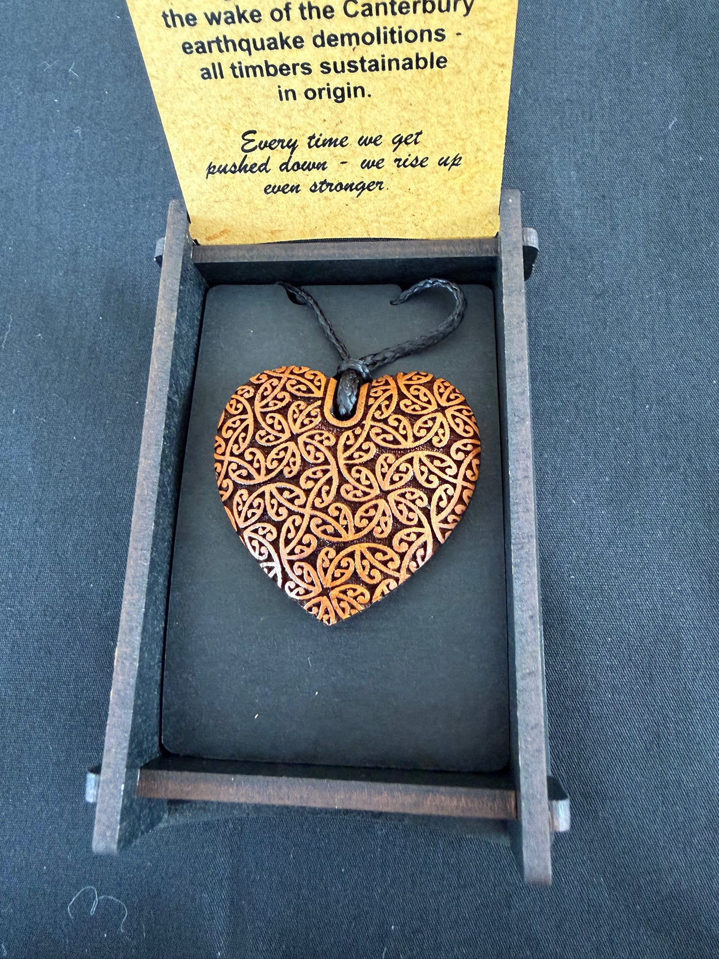 Heartwood Heart Pendant - Wood Necklace