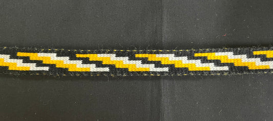 1inch Gold Black and White Poutama - Taniko Band