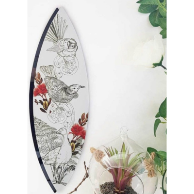 ACM Leaf Pohutukawa & Birds - Kiwiana Wall Art