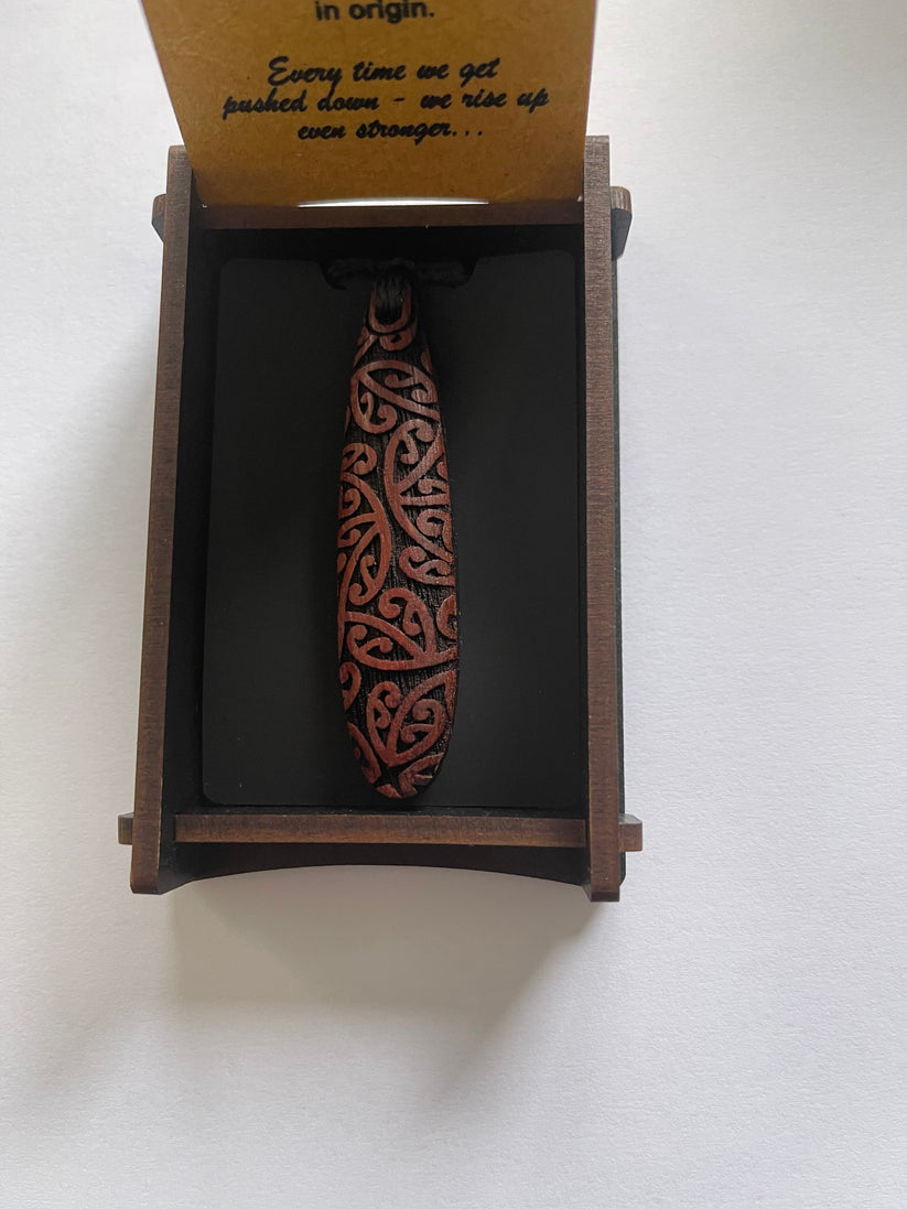 Heartwood Drop Wooden Necklace wood jewellery