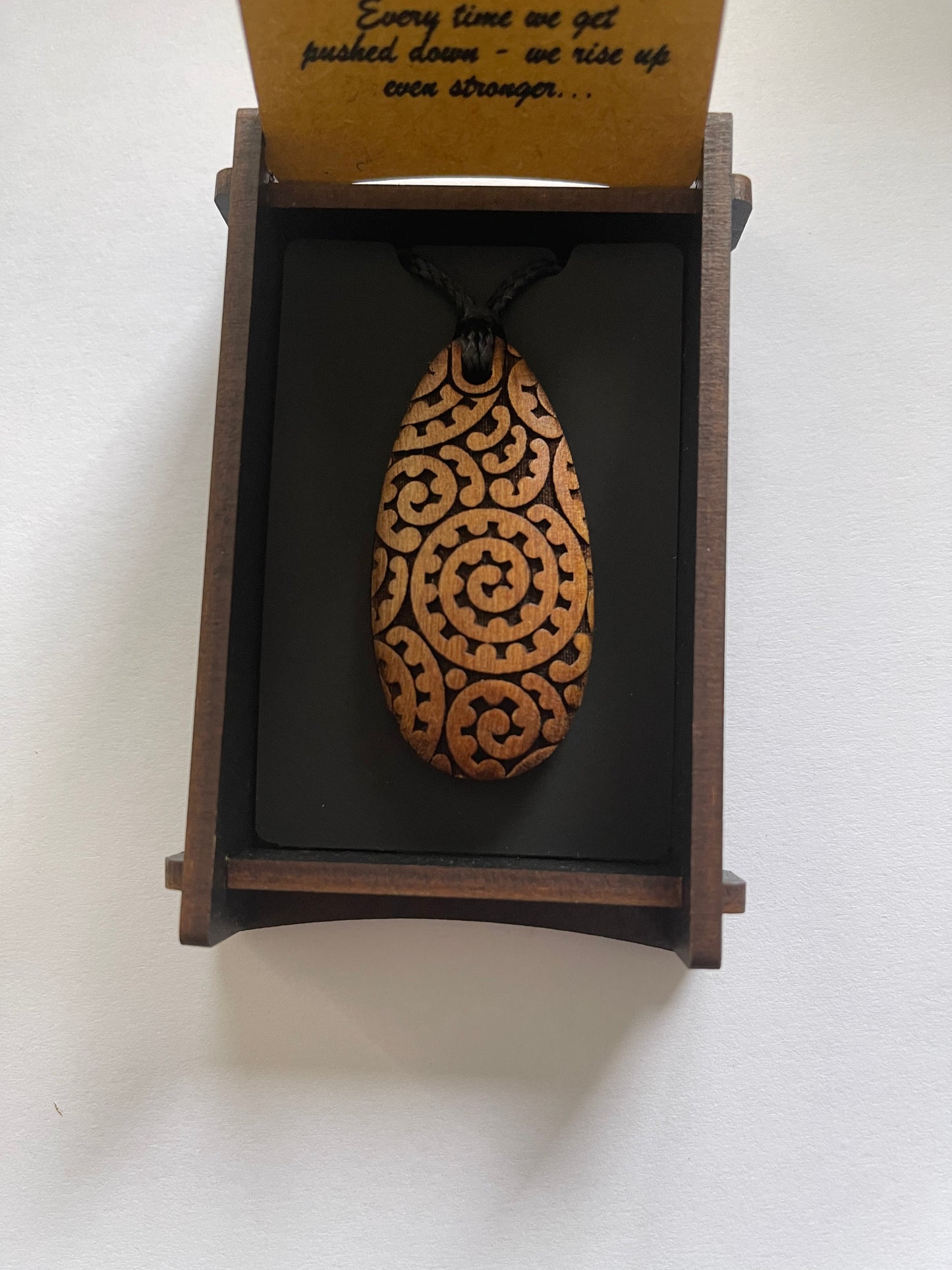 Heartwood Teardrop Wood Pendant