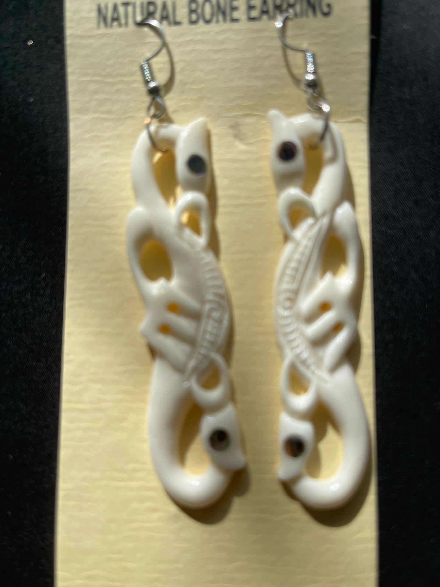 Manaia Long Bone Earrings