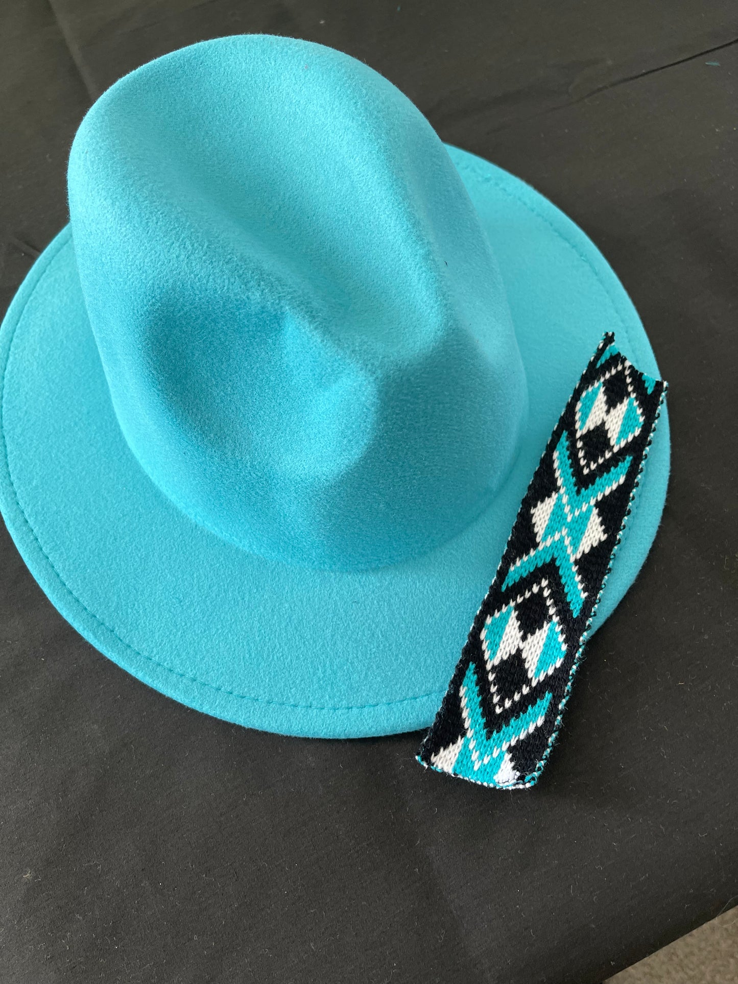 Potae - Turquoise Fedora Hat and Band