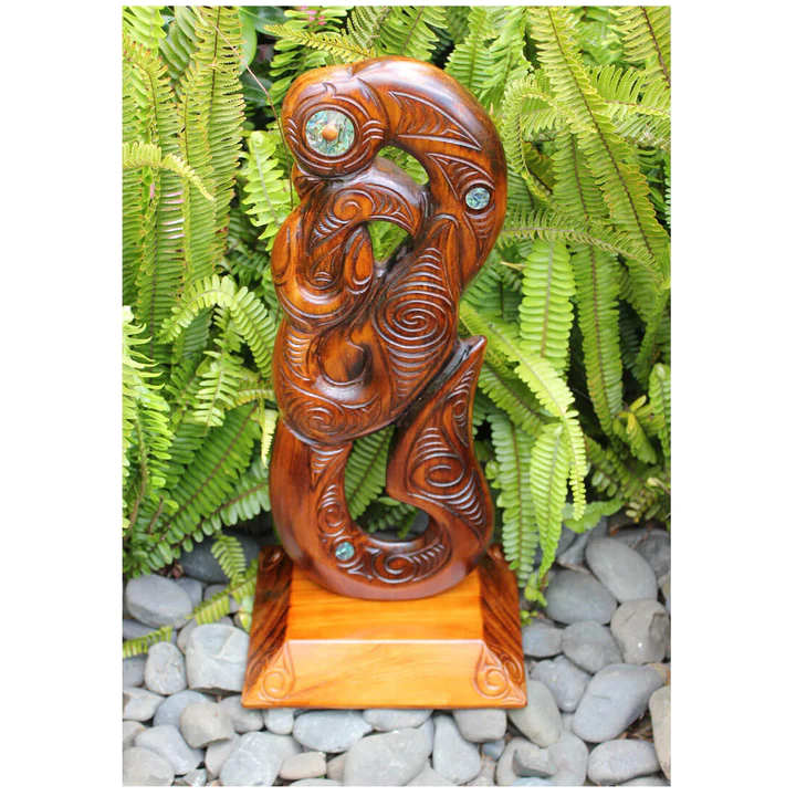 Large (Hei Matau) Fish Hook - Wood Carvings -Hei Matau - Maori Fish Hook - Wood Sculpture