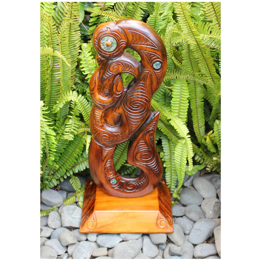 Large (Hei Matau) Fish Hook - Wood Carvings -Hei Matau - Maori Fish Hook - Wood Sculpture