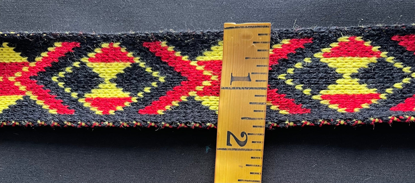 Black, Yellow & Red Pātiki - Taniko Band 2.5inch