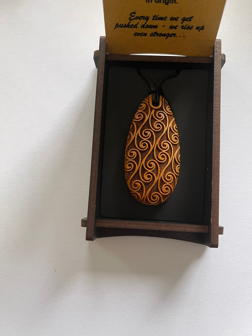Heartwood Drop Wooden Pendant wood jewellery