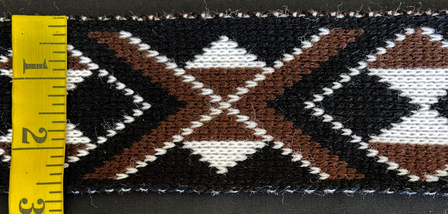Dark Brown Pātiki - Taniko Band 2.5inch