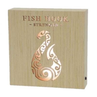Fish Hook Strength Wooden LED Light - LED Art
