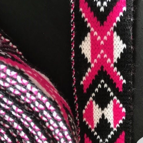 Pink Pātiki - 2inch Taniko Band