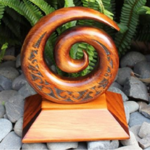 Single Koru - Maori Wood Carving
