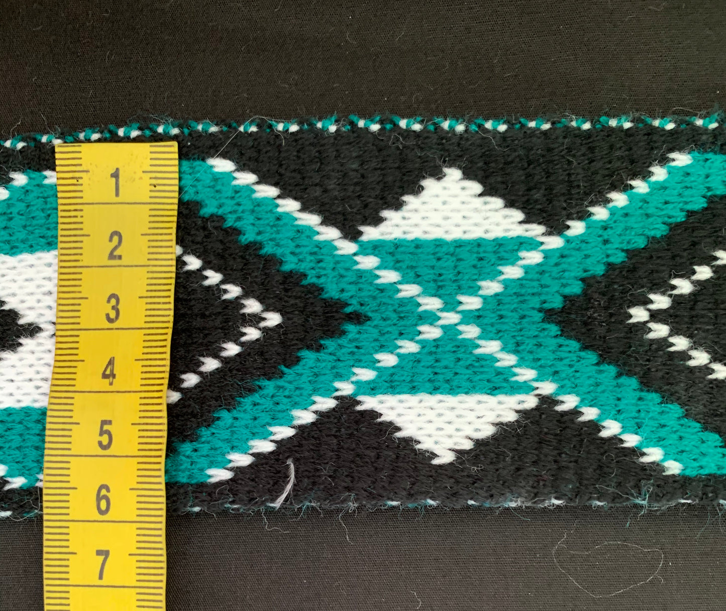 Jade Green Black and White Pātiki - Taniko Band 2.5