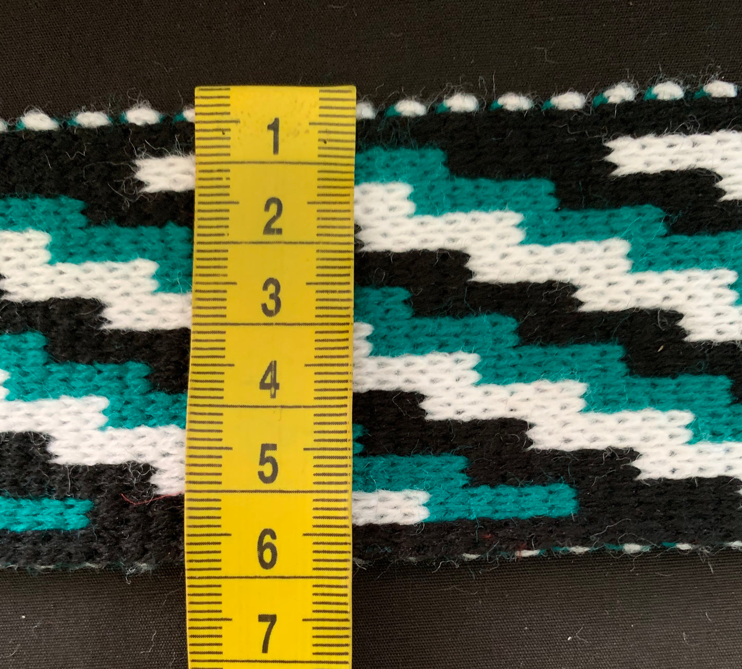 Jade Green Black and White Poutama - Taniko Band 2.5inch