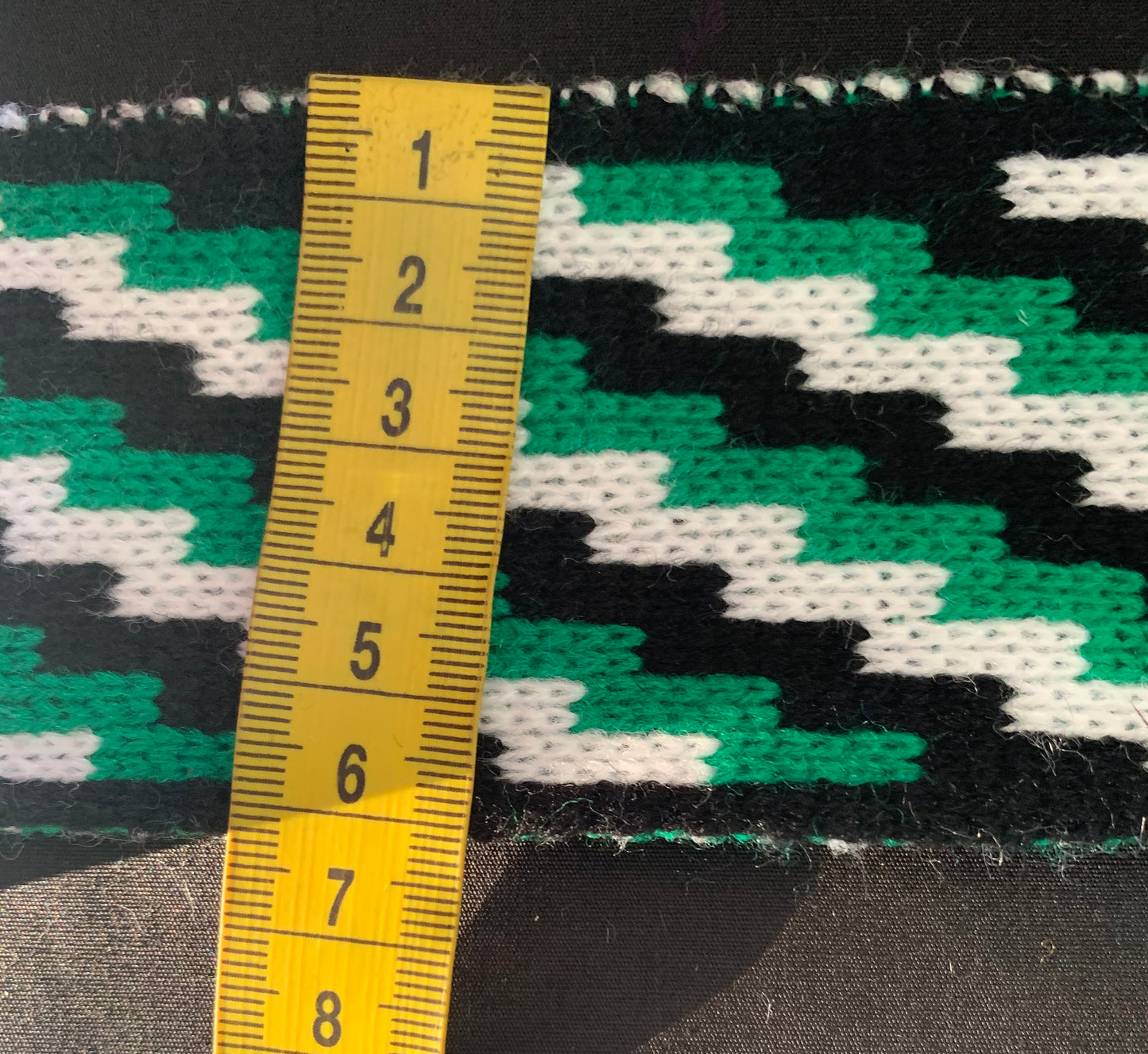 Emerald Green Black and White Poutama - Taniko Band 2.5inch