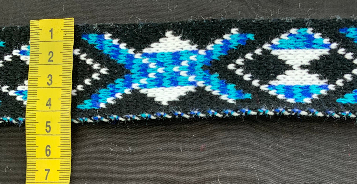 Turquoise Royal Blue Pātiki - Taniko Band 2inch