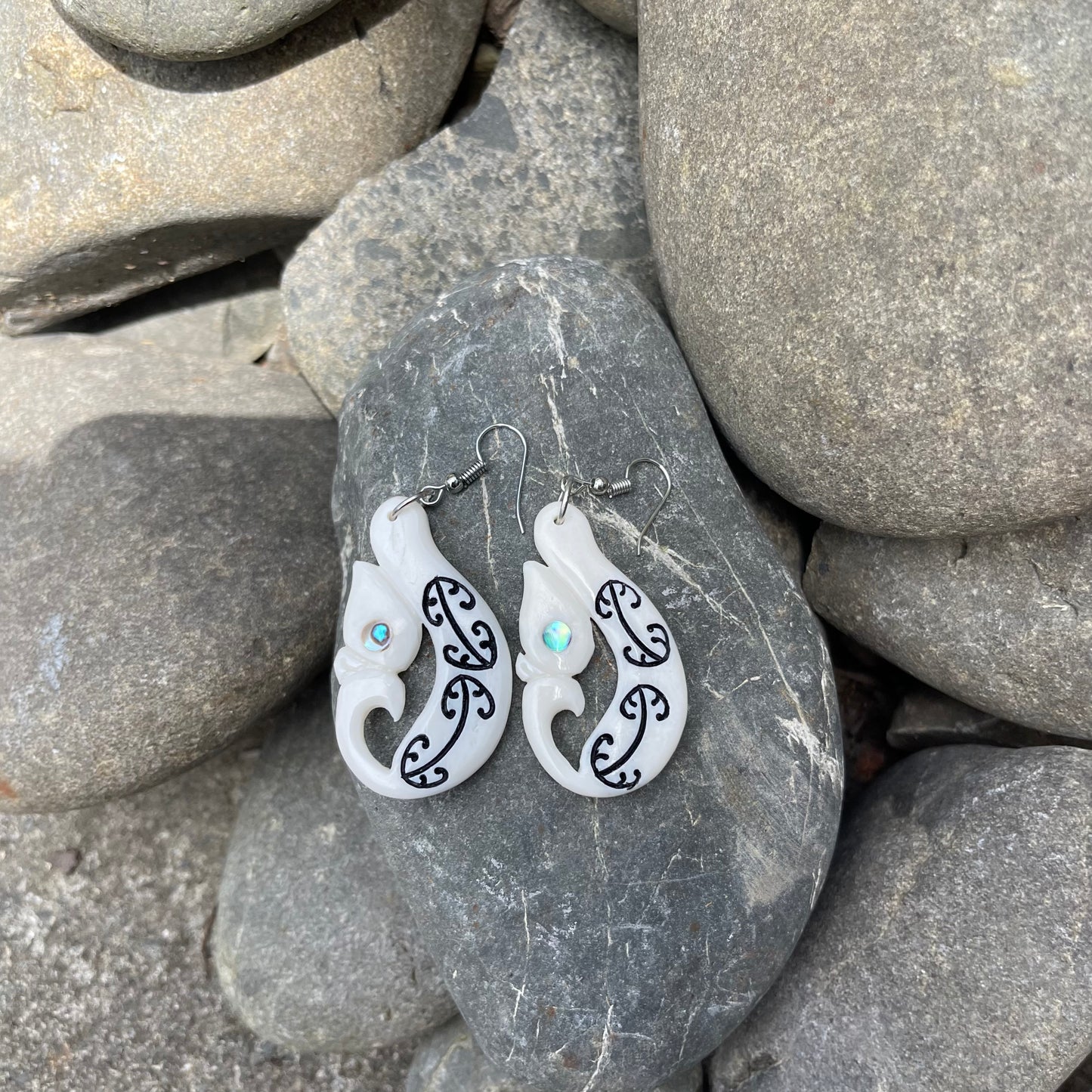 Manaia Bone Carved Earrings