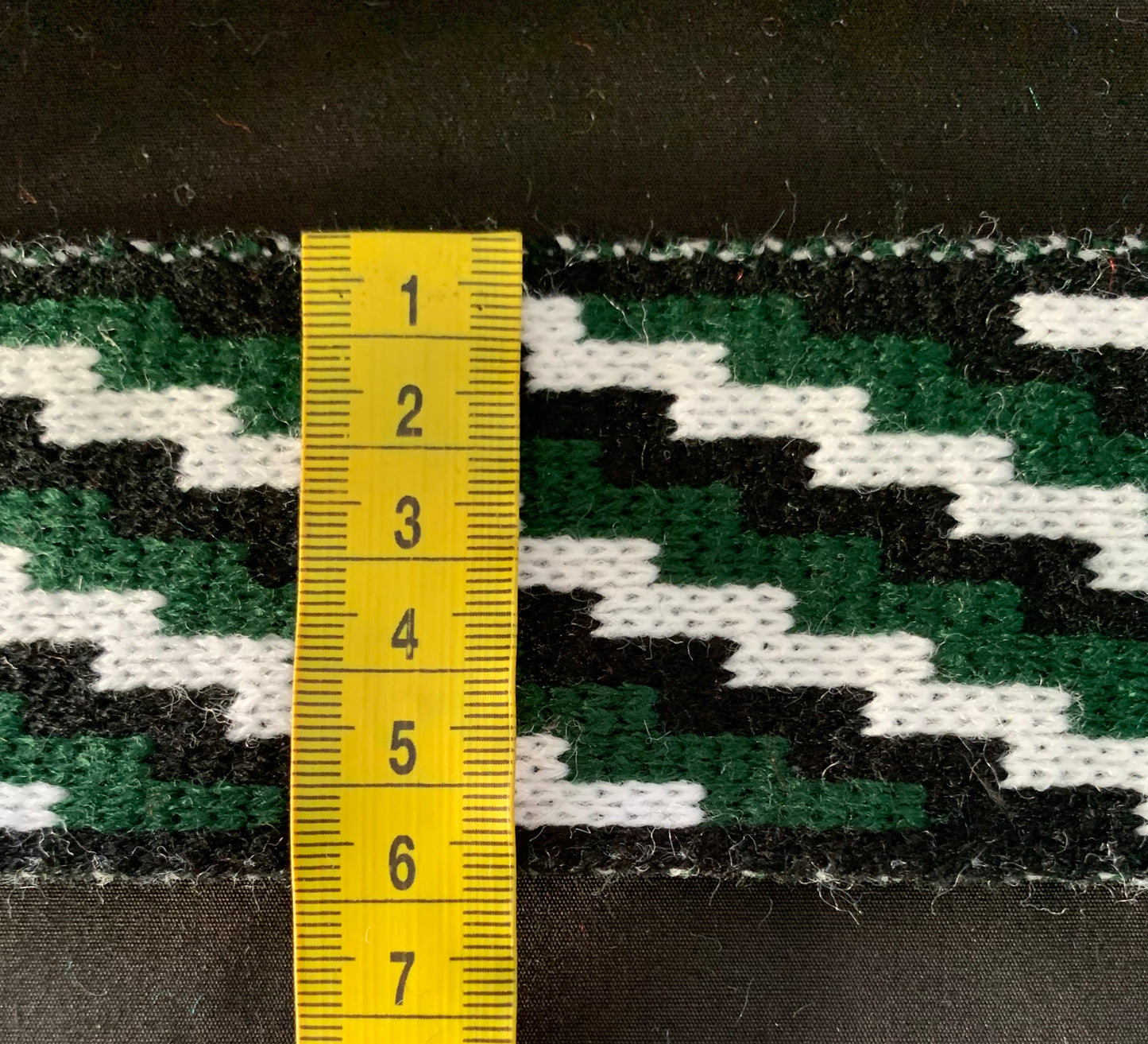 Bottle Green and White Poutama - Taniko Band 2.5inch