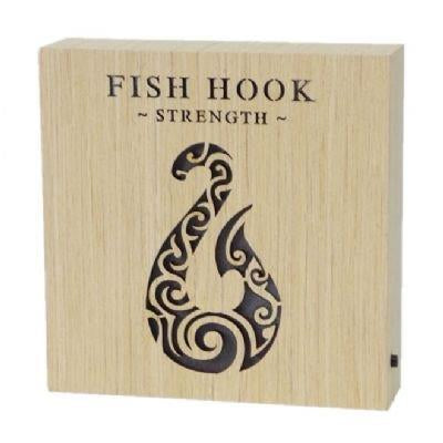 Fish Hook Strength Wooden LED Light - LED Art