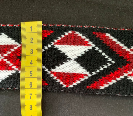 Maroon & Red Mixed Pātiki - Taniko Band 2.5inch