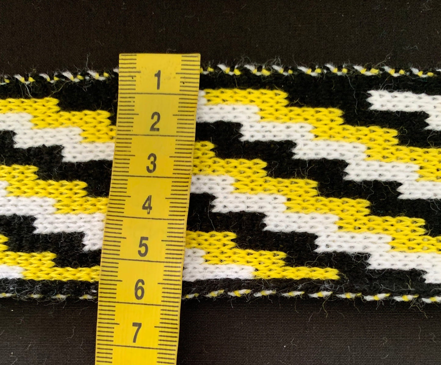 Yellow Black and White Poutama - Taniko Band 2.5inch