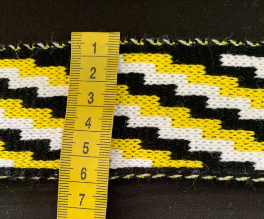 Yellow Black and White Poutama - Taniko Band 2.5inch